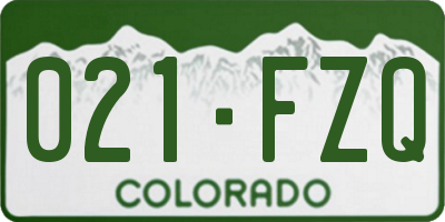 CO license plate 021FZQ