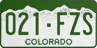 CO license plate 021FZS