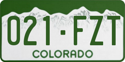CO license plate 021FZT