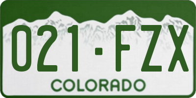 CO license plate 021FZX