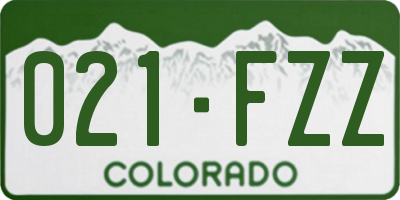 CO license plate 021FZZ