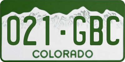 CO license plate 021GBC
