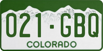 CO license plate 021GBQ