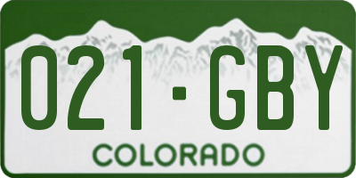 CO license plate 021GBY