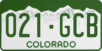 CO license plate 021GCB