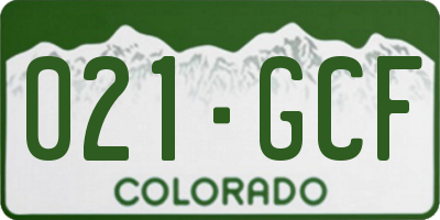 CO license plate 021GCF