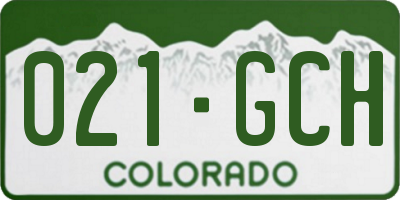 CO license plate 021GCH