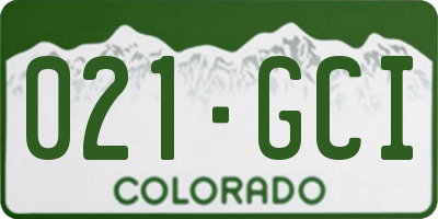 CO license plate 021GCI