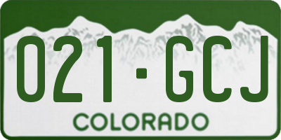 CO license plate 021GCJ
