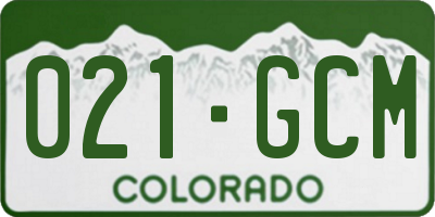 CO license plate 021GCM