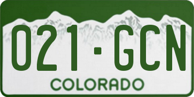 CO license plate 021GCN
