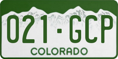 CO license plate 021GCP
