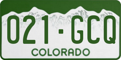 CO license plate 021GCQ