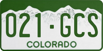 CO license plate 021GCS
