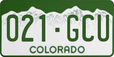 CO license plate 021GCU