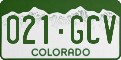 CO license plate 021GCV