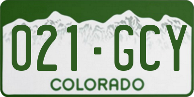 CO license plate 021GCY