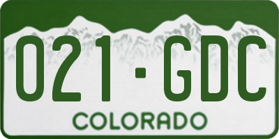 CO license plate 021GDC