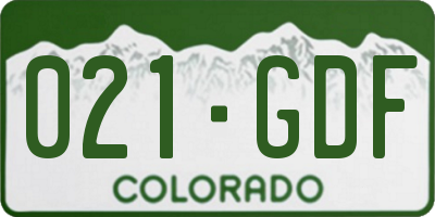 CO license plate 021GDF