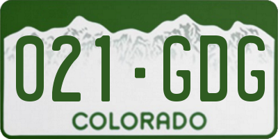 CO license plate 021GDG