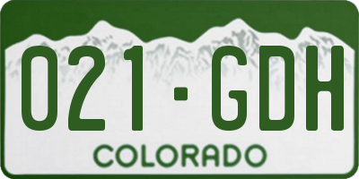 CO license plate 021GDH