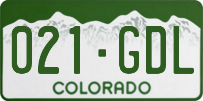 CO license plate 021GDL