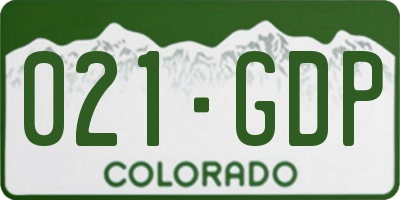CO license plate 021GDP