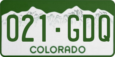 CO license plate 021GDQ