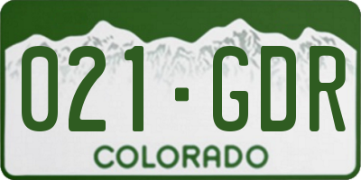 CO license plate 021GDR