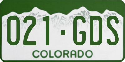 CO license plate 021GDS