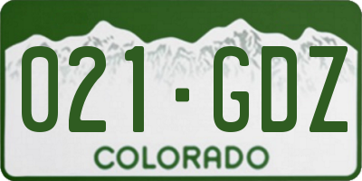 CO license plate 021GDZ
