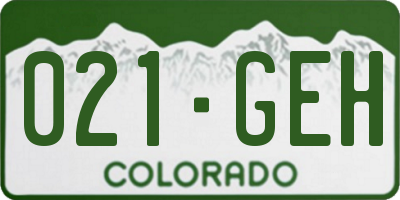 CO license plate 021GEH