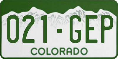 CO license plate 021GEP