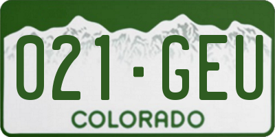 CO license plate 021GEU
