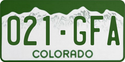 CO license plate 021GFA