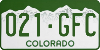 CO license plate 021GFC