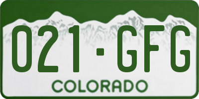 CO license plate 021GFG
