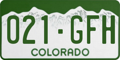CO license plate 021GFH