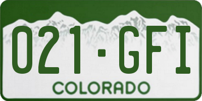 CO license plate 021GFI