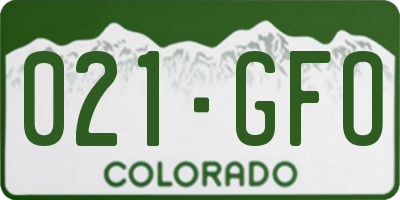 CO license plate 021GFO