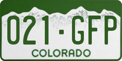 CO license plate 021GFP