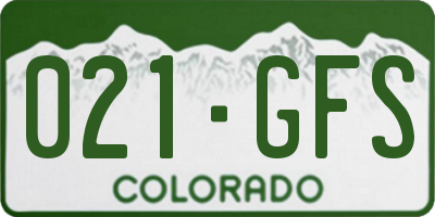 CO license plate 021GFS