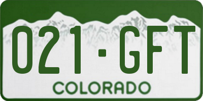 CO license plate 021GFT