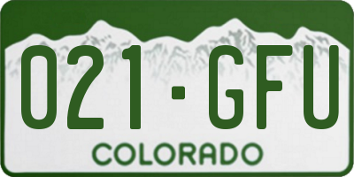 CO license plate 021GFU