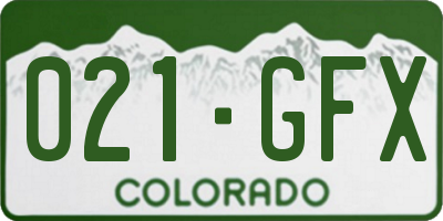 CO license plate 021GFX