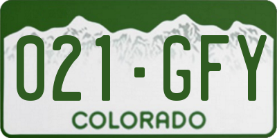 CO license plate 021GFY