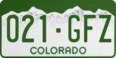 CO license plate 021GFZ