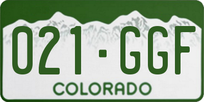 CO license plate 021GGF