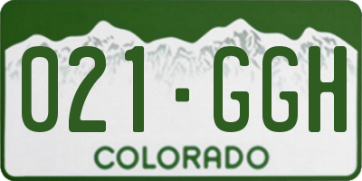 CO license plate 021GGH