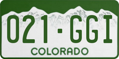 CO license plate 021GGI